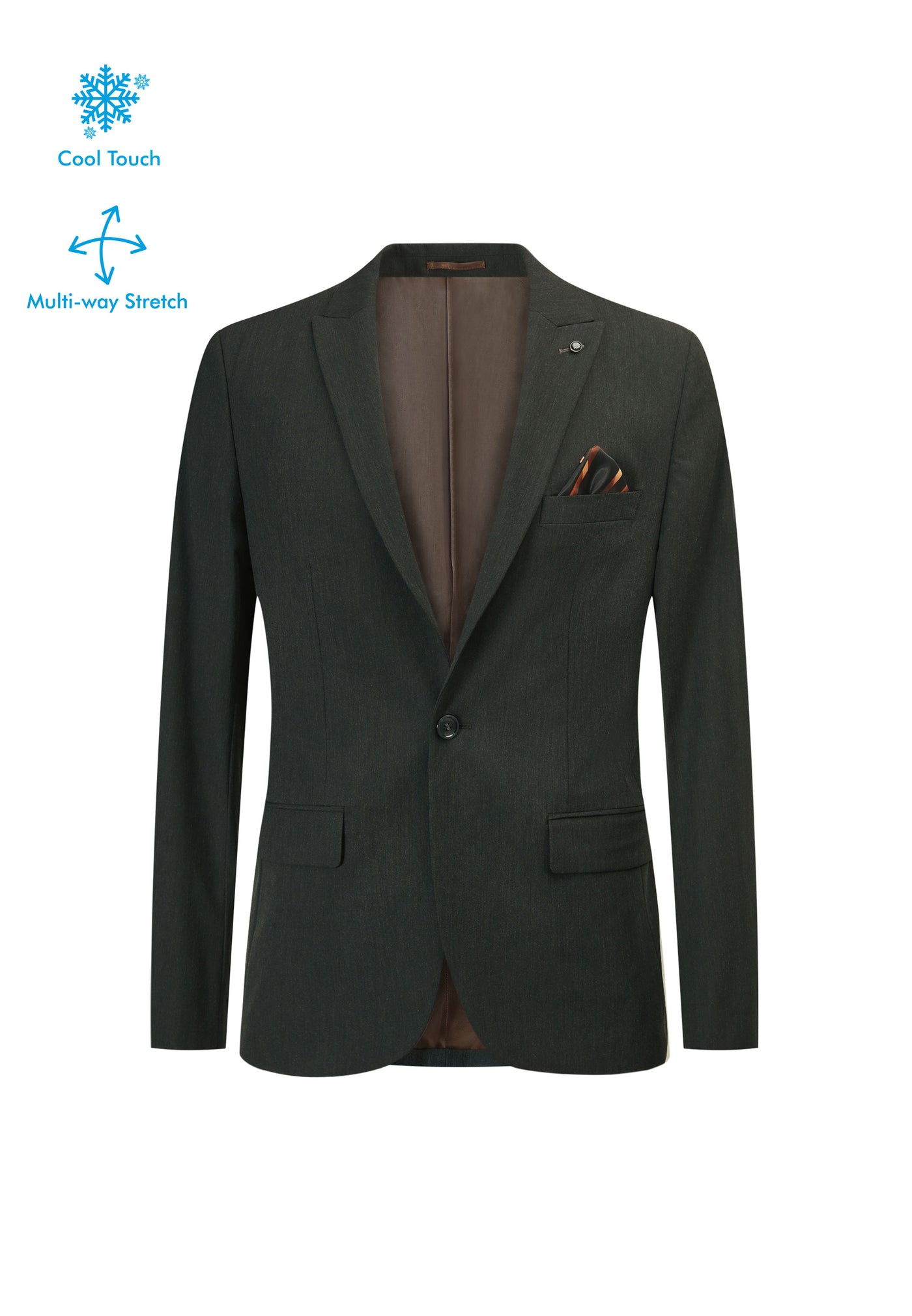Men Clothing Cool Touch Multi-Way Stretch Suit Blazer Smart Fit