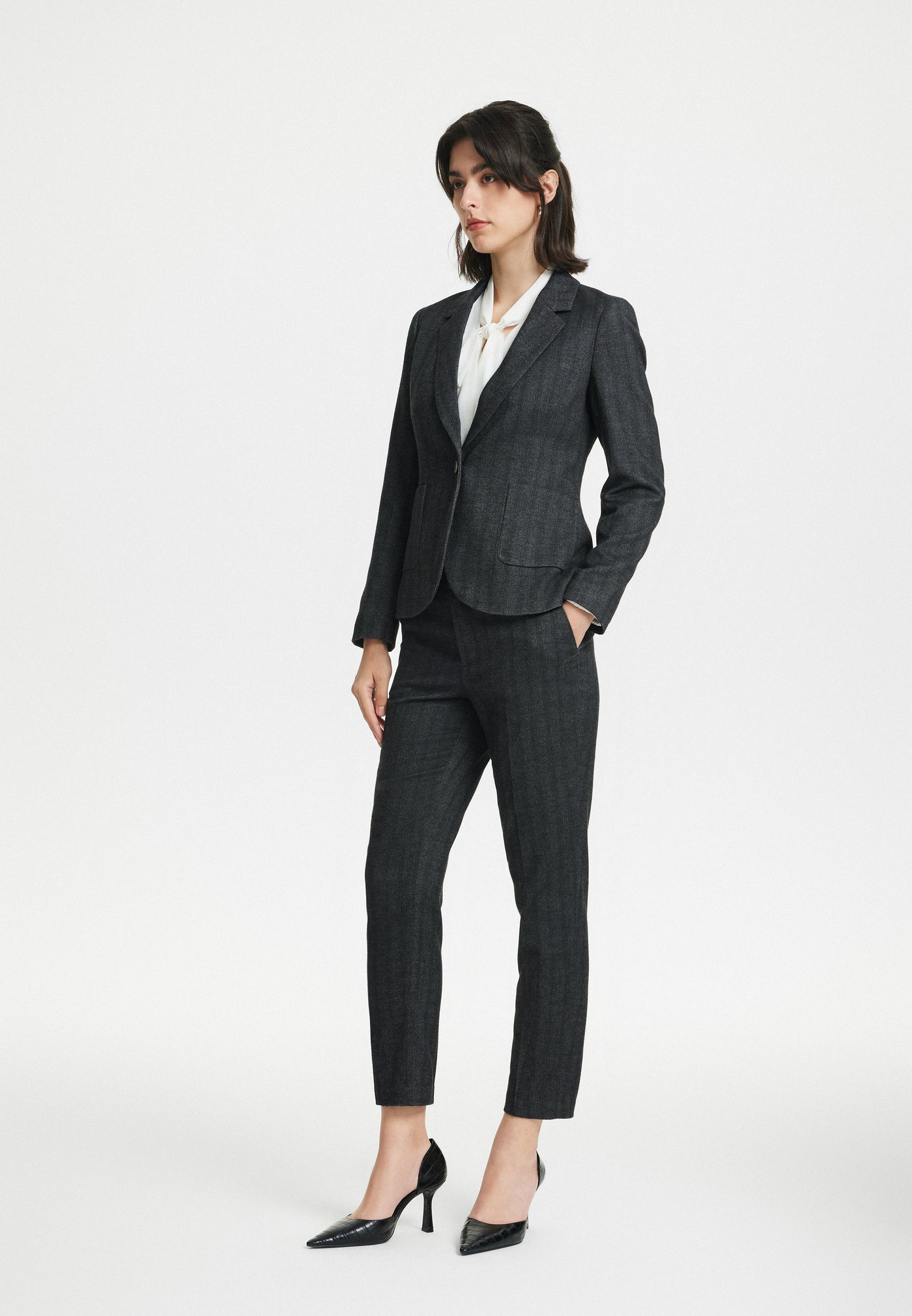 Women Clothing Sofia Herringbone Suit Blazer - Slim Fit