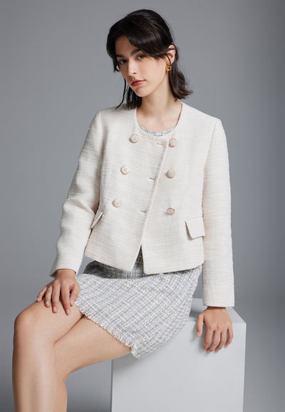 Women Clothing Coco Cotton Tweed Jacket - Easy Fit