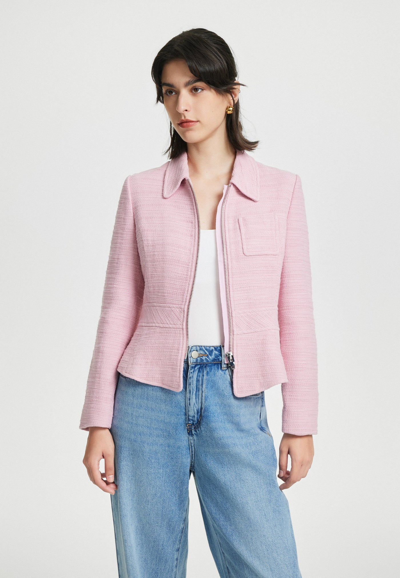 Women Clothing Coco Cotton Tweed Jacket - Easy Fit