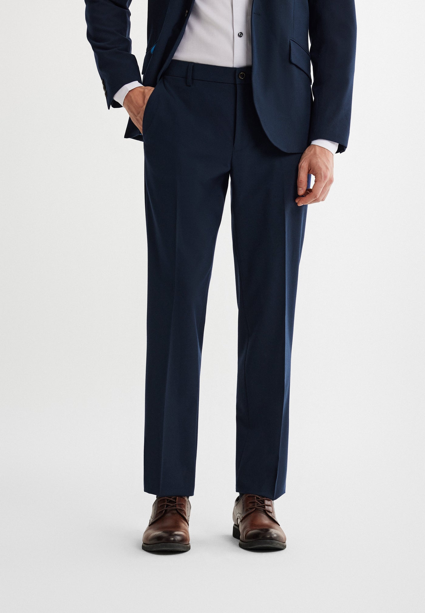 Men Clothing Antibacterial Multi-Way Stretch Textured Suit Pants Smart Fit