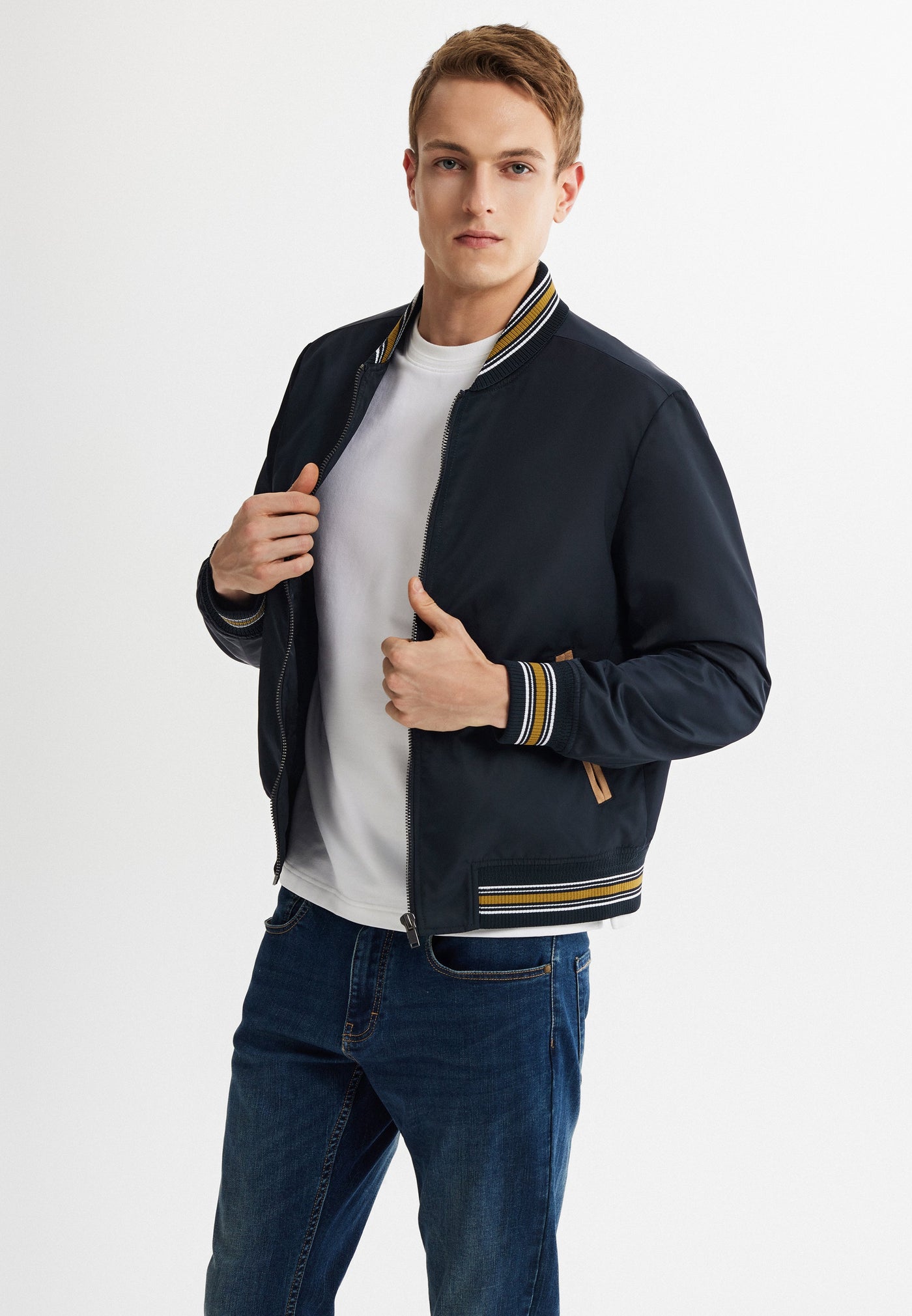 Men Clothing Military Bomber Jacket Relaxed Fit