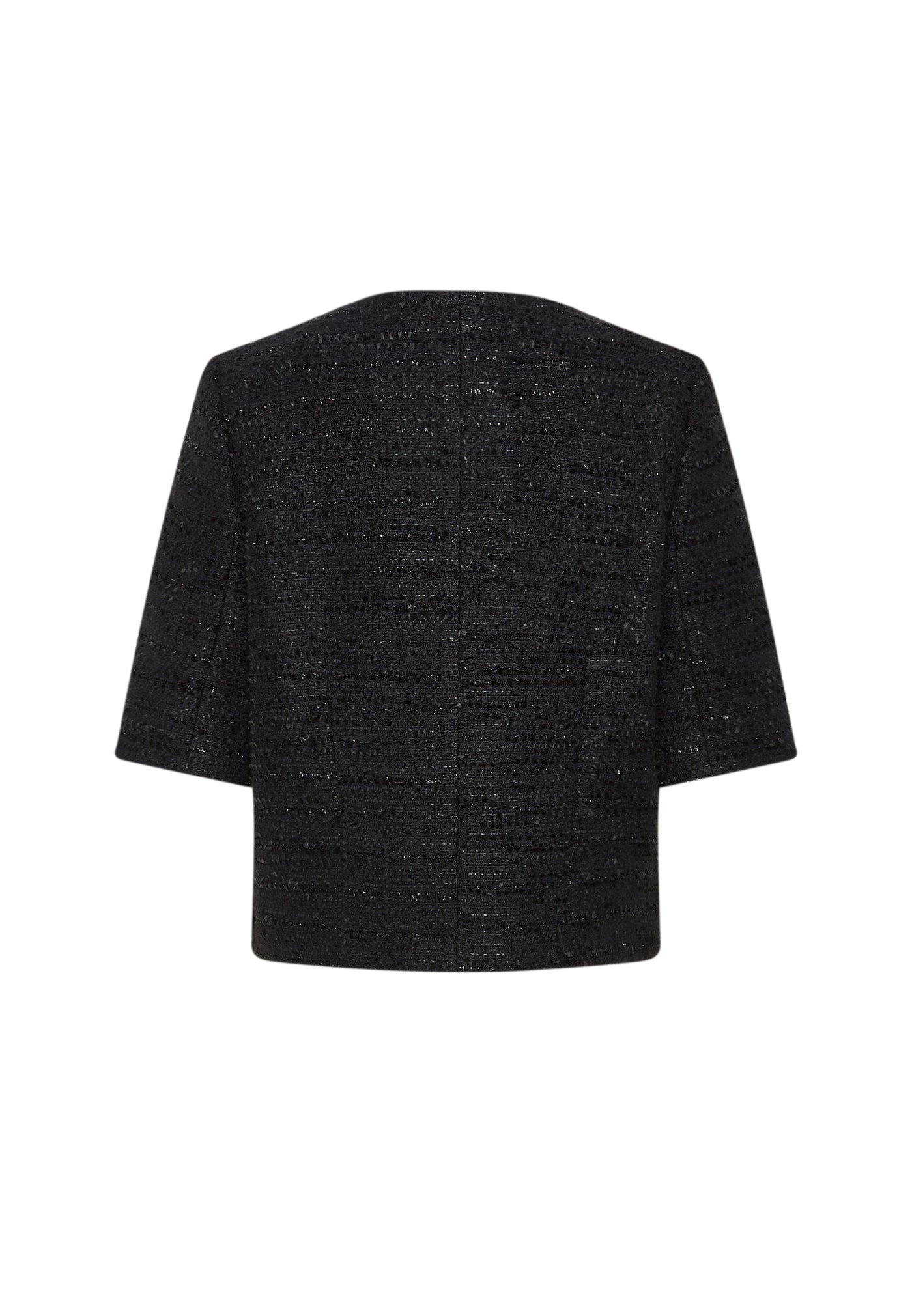 Women Clothing Round Neck Tweed Jacket - Regular Fit