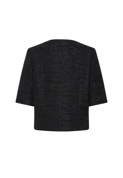 Women Clothing Round Neck Tweed Jacket - Regular Fit