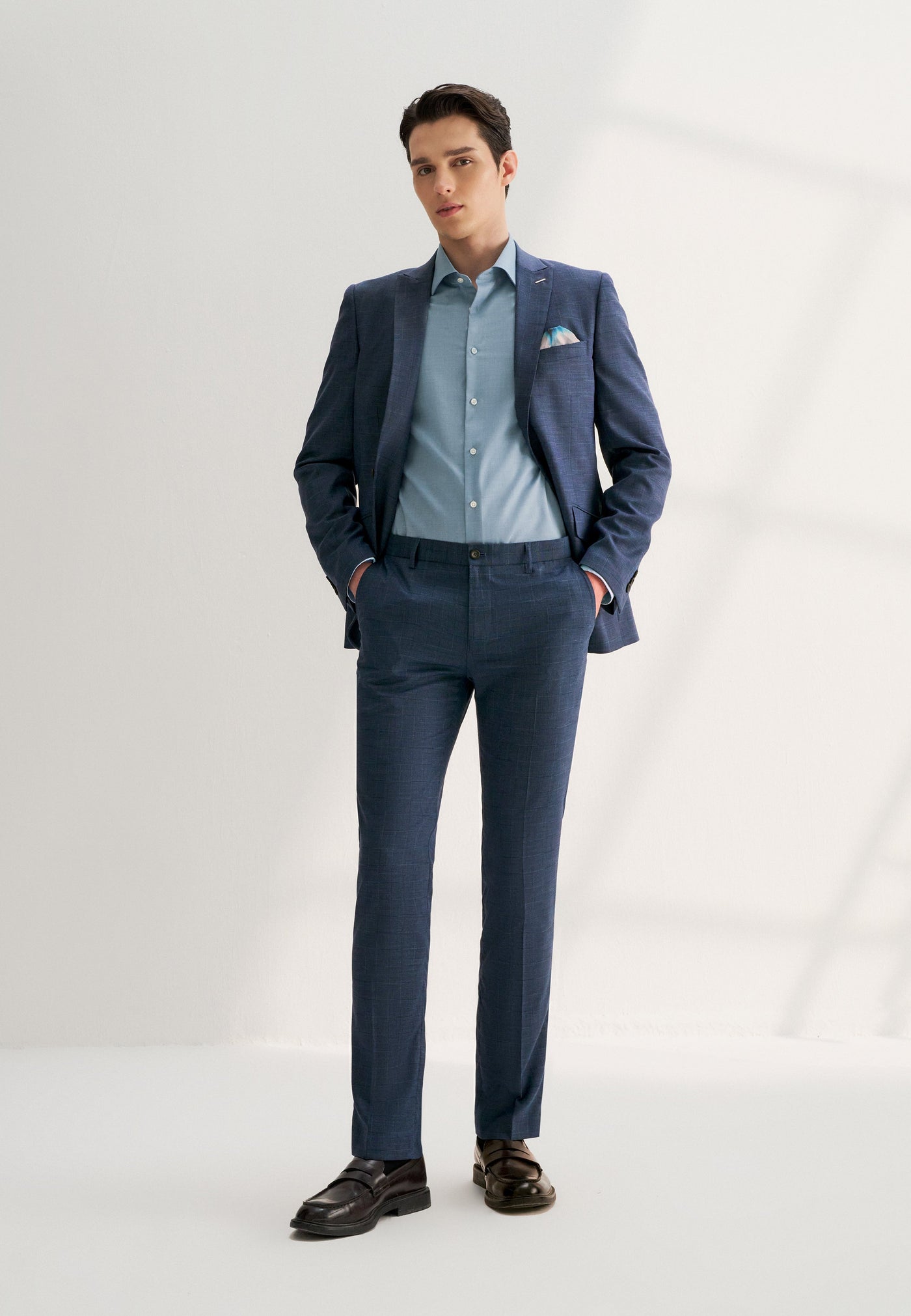 Men Clothing 3M Check Multi-Way Stretch Suit Blazer Slim Fit