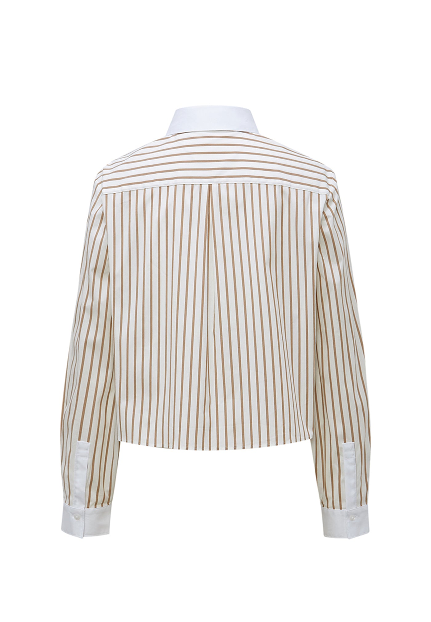 Women Clothing Polyamide Stripe Poplin Shirt Cropped