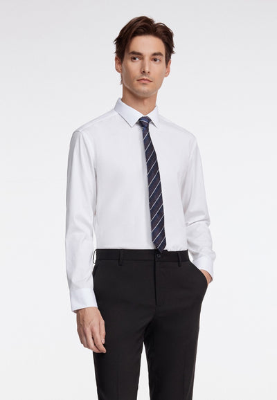 Wrinkle Free Formal Shirt Men Smart Fit - White