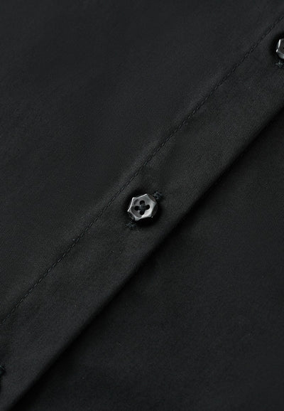 เสื้อเชิ้ตผู้หญิง ทรงสลิมฟิต - สีดำ