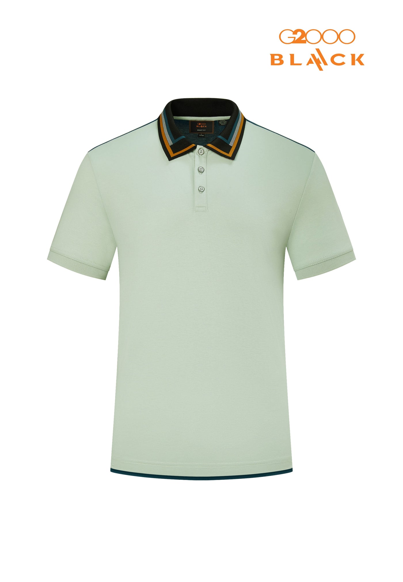 Men Clothing "Blaack" Jacquard Collar Cotton Silk Blend Jersey Polo With Back Blocking Smart Fit