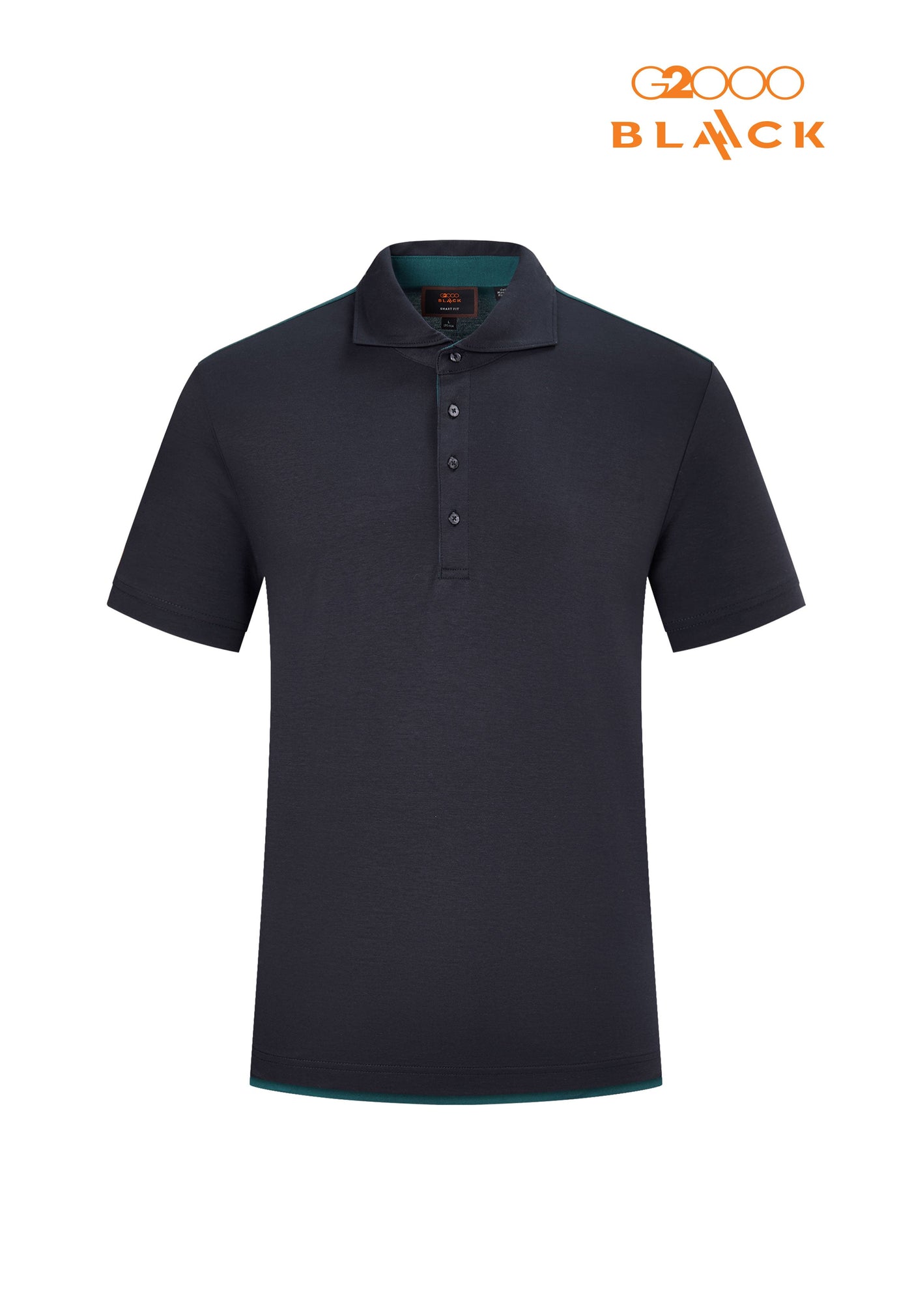Men Clothing "Blaack" Placket Cotton Silk Blend Jersey Polo With Back Blocking Smart Fit