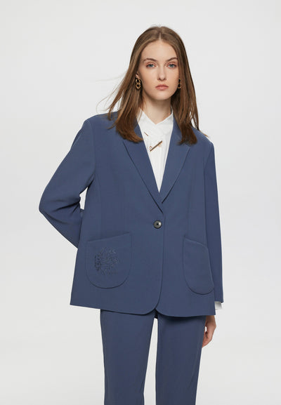 Women Clothing Sienna Cavalry Twill Suit Blazer - Loose Fit