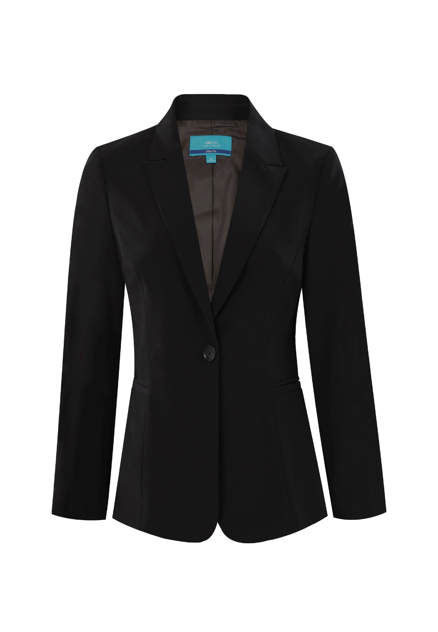 Women Clothing Teflon Poly Plainweave Suit Blazer - Slim Fit