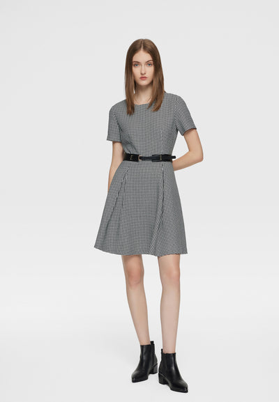 Women Clothing Twiggy Houndstooth Dress - Fit & Flare Shape