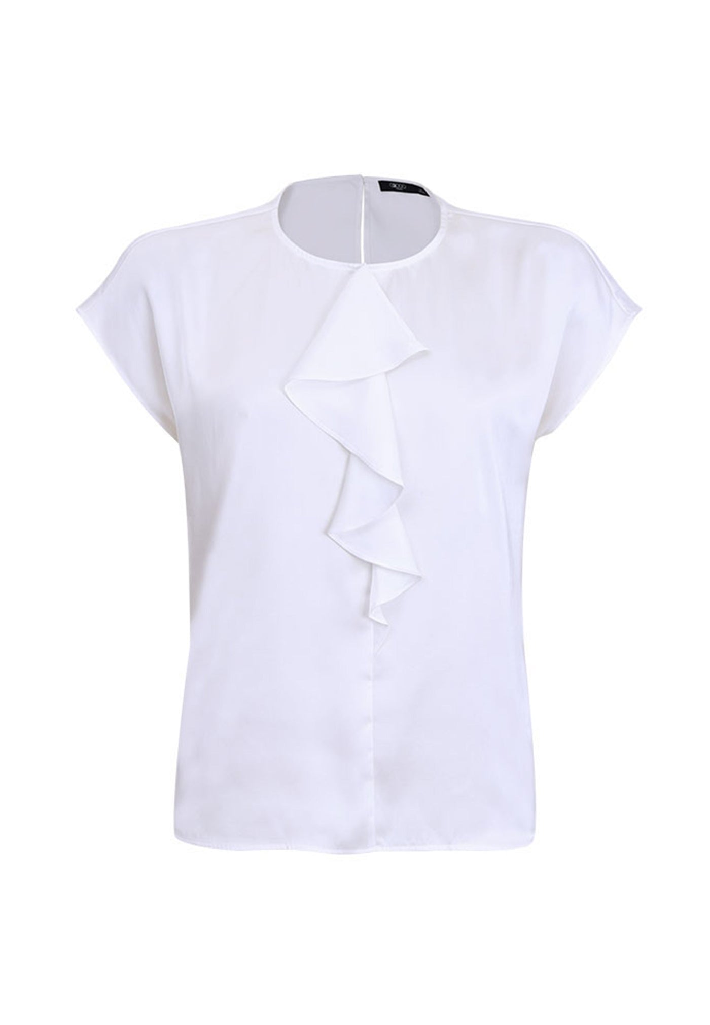 Women Clothing Round Neck Blouse With Ruffle Detail Regular Fit