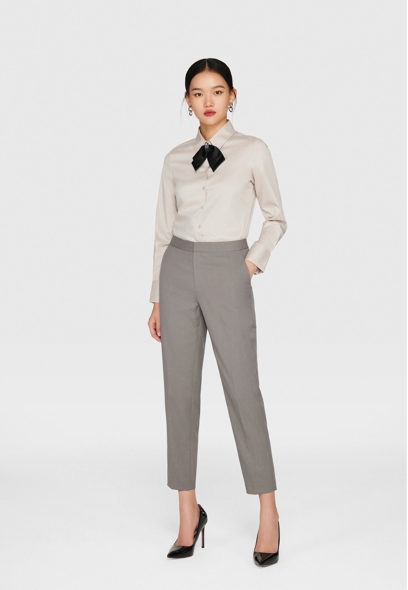Women Clothing Celeste Mechanical Stretch Suit Pants - Cigarette Shape