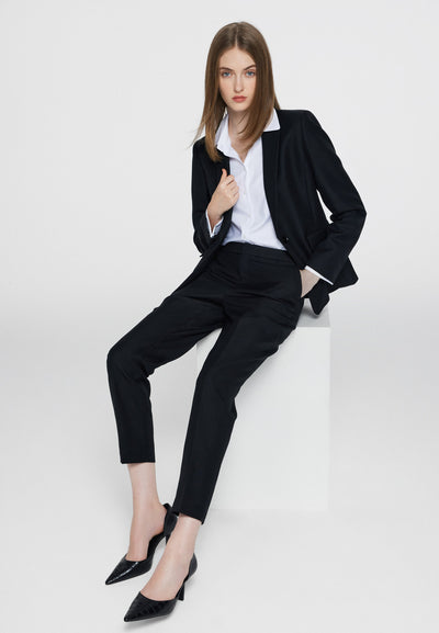 Women Clothing Poly Premium Twill Suit Pants - Ankle Cigarette Shape