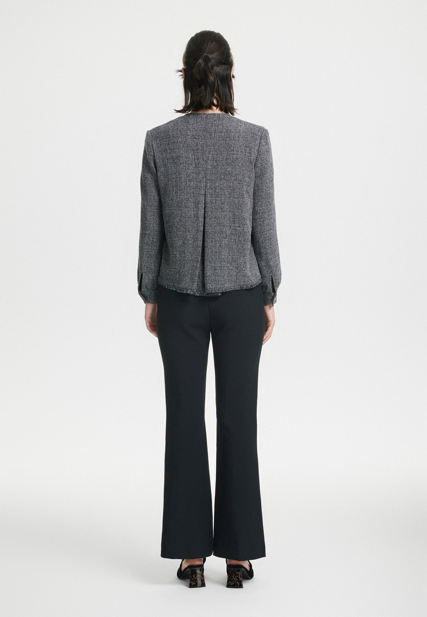 Women Clothing Two-Tone Dobby Short Jacket - Regular Fit