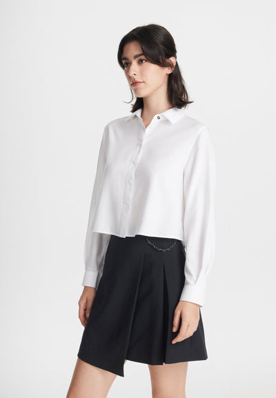 Women Clothing Cashmere Cropped Shirt - Regular Fit