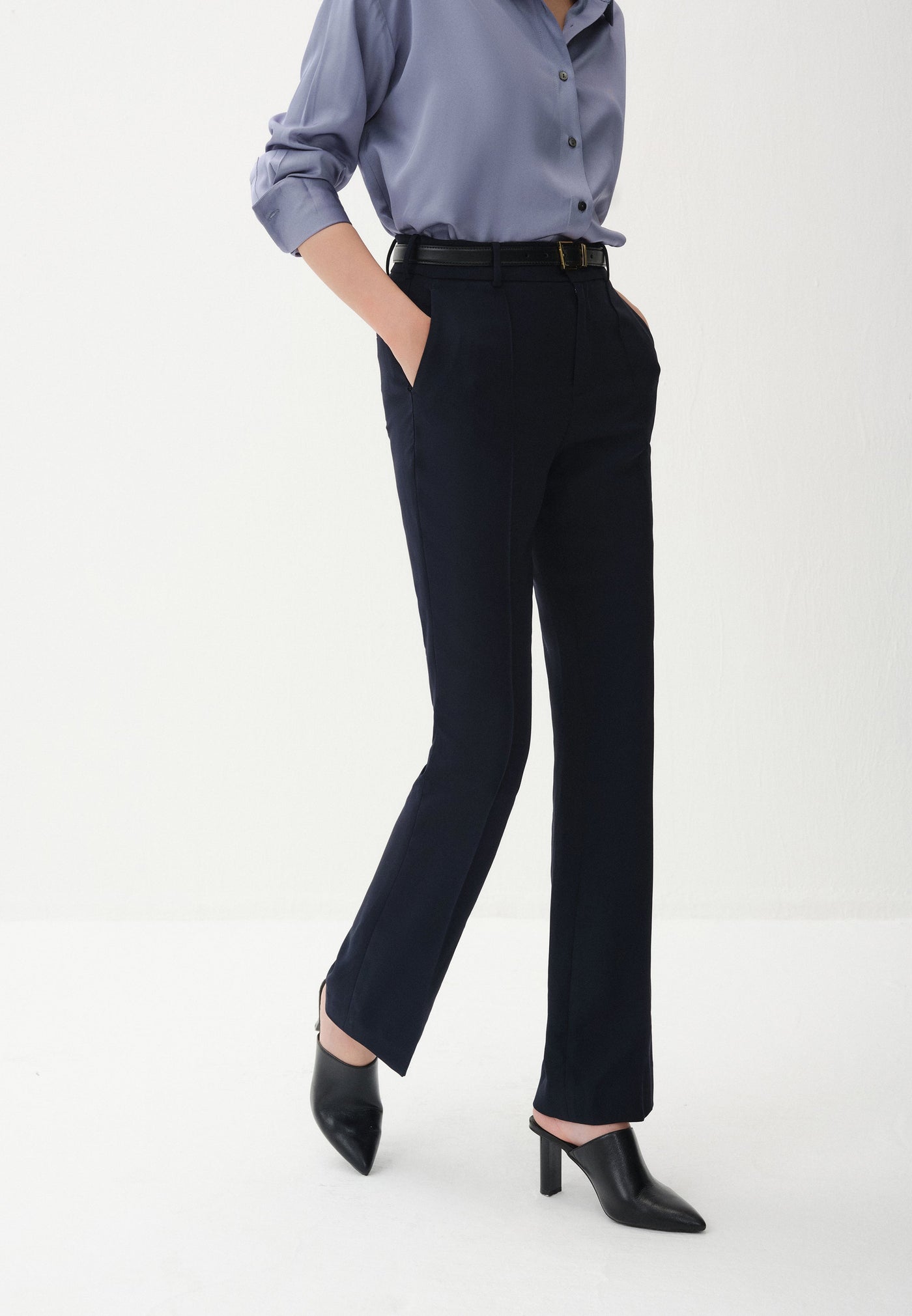 Women Clothing Poly Premium Plainweave Pants - Easy Fit