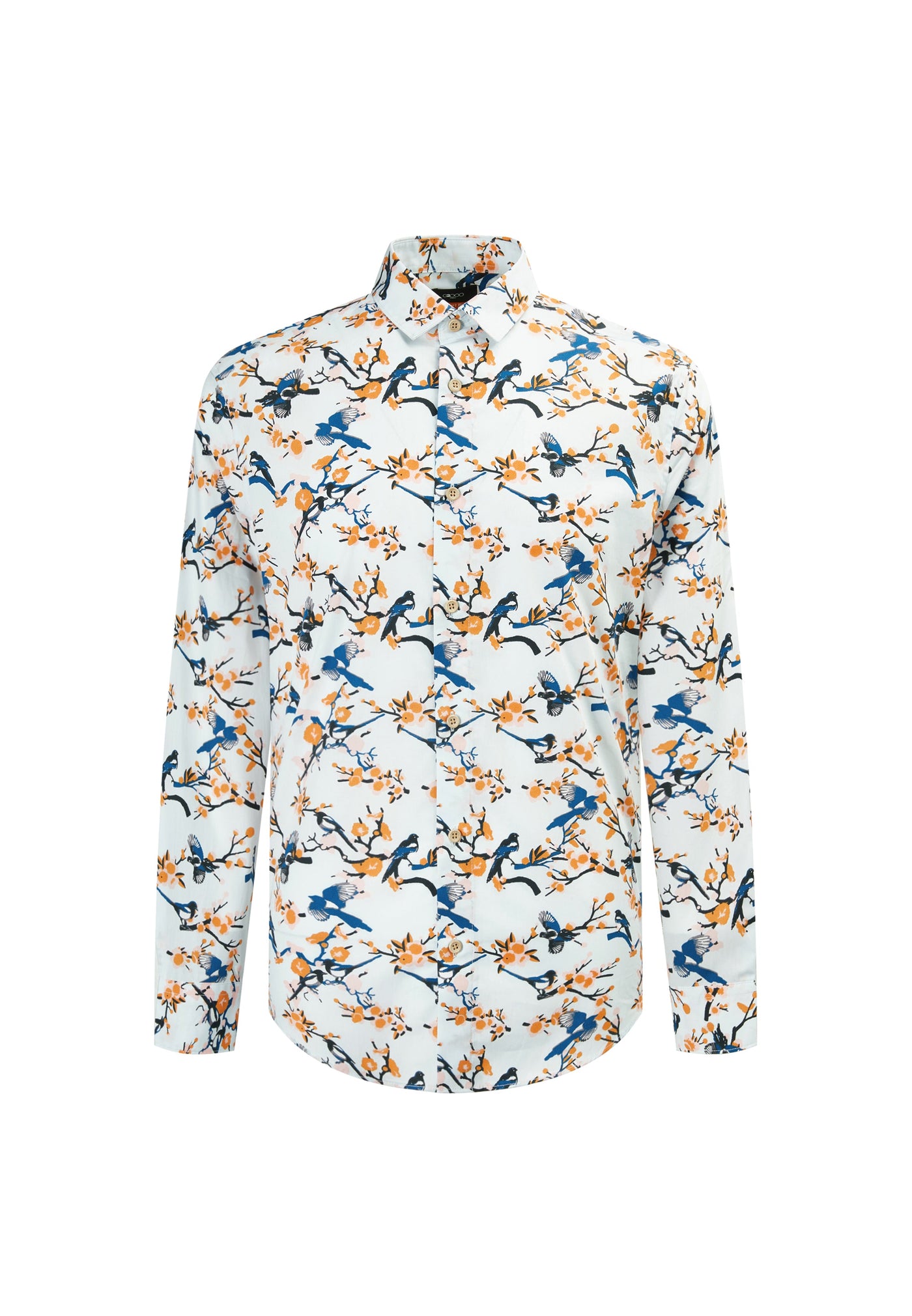 Men Clothing Pure Cotton Bird Print Smart Fit