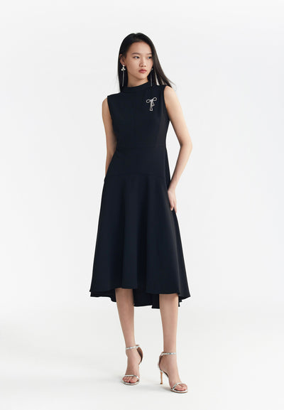 Women Clothing Crepe Interlock Maxi Dress - Fit & Flare Shape