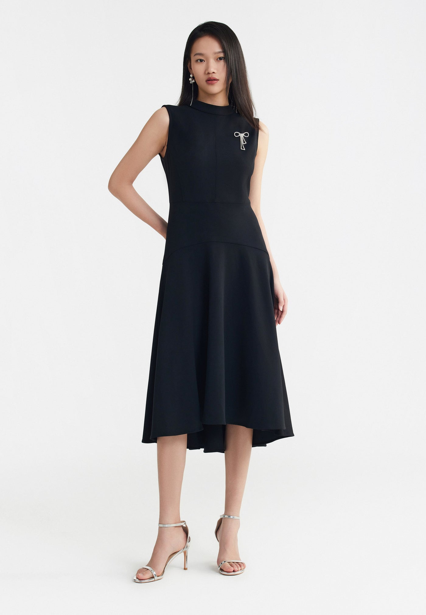 Women Clothing Crepe Interlock Maxi Dress - Fit & Flare Shape