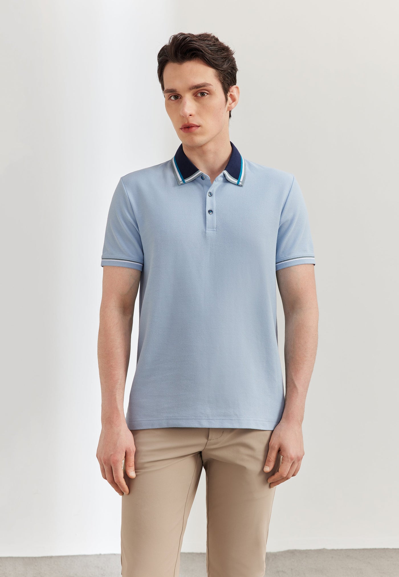 Men Clothing Jacquard Collar Polo Smart Fit