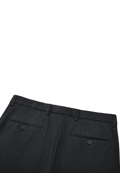 Men Clothing Ultra Soft Multi-Way Stretch Pattern Formal Pants Regular Fit
