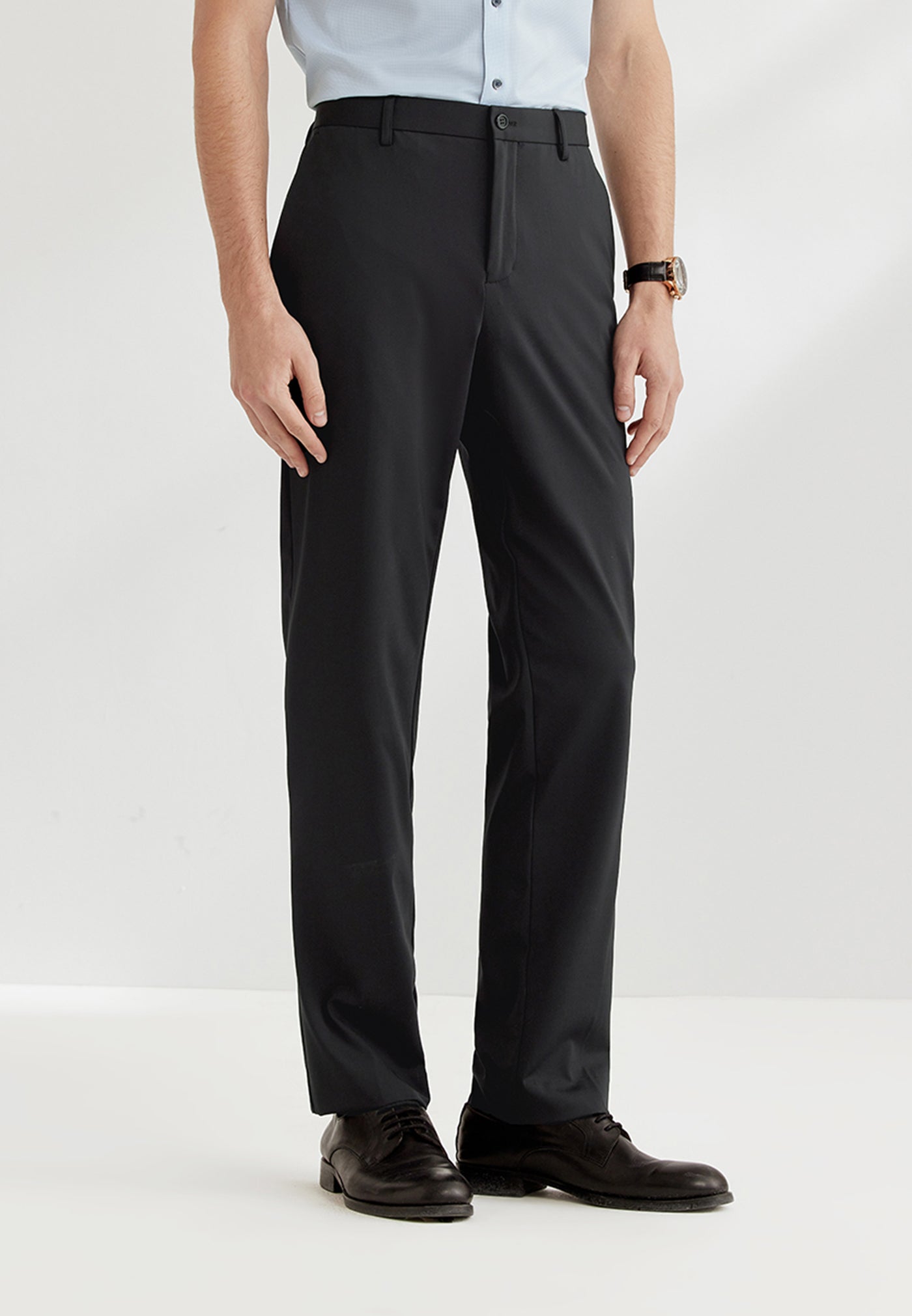 Men Clothing Multi-Way Ultra Stretch Formal Pants Regular Fit