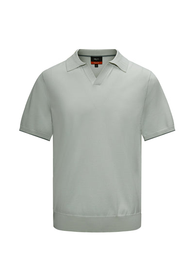 Men Clothing Viscose Poly Open Collar Polo Smart Fit