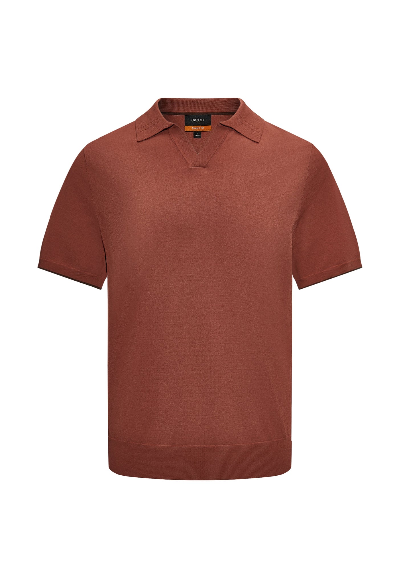 Men Clothing Viscose Poly Open Collar Polo Smart Fit