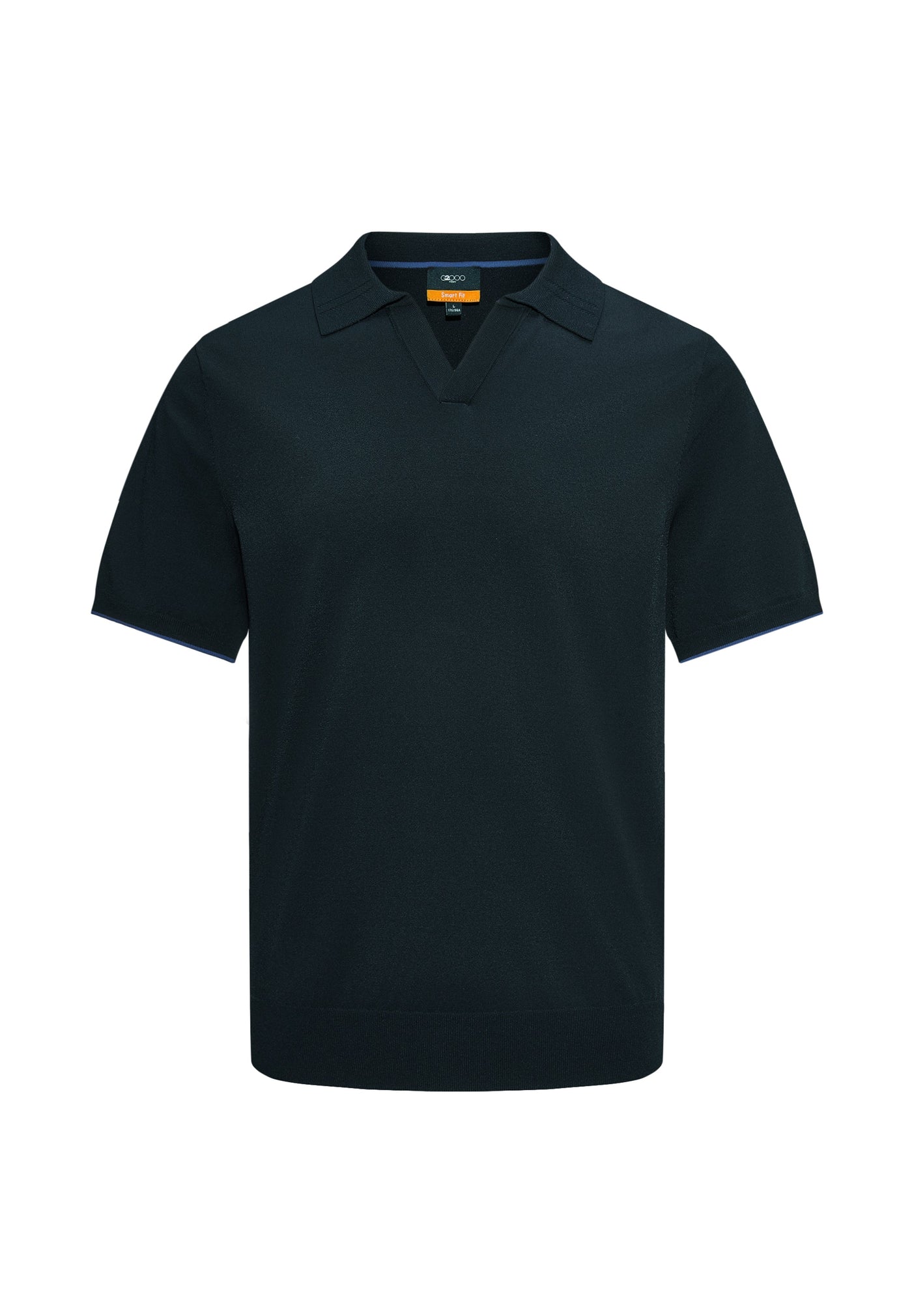 Men Clothing Viscose Poly Open Collar Polo Smart Fit