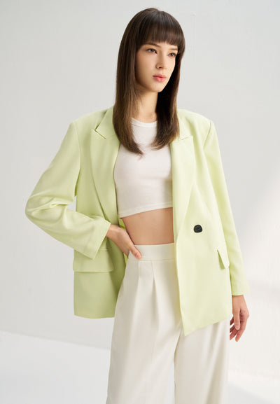 Women Clothing Dobby Twill Blazer Easy Fit