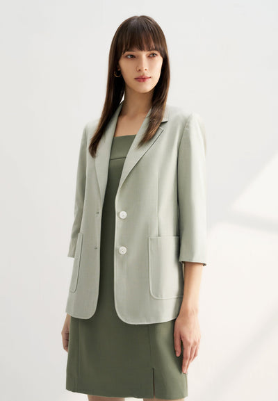 Women Clothing Anti-Uv Two-Tone Suit Blazer Relaxed Fit
