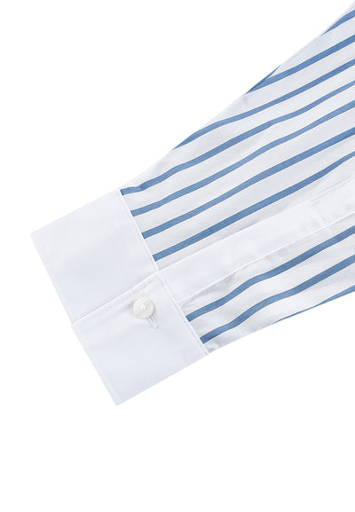 Women Clothing Polyamide Stripe Poplin Shirt Cropped