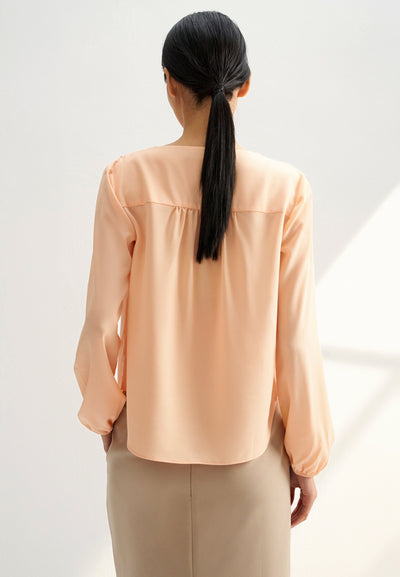 Women Clothing Poly Crepe Collarless Blouse - Regular Fit