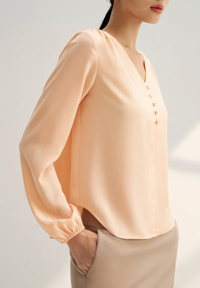 Women Clothing Poly Crepe Collarless Blouse - Regular Fit