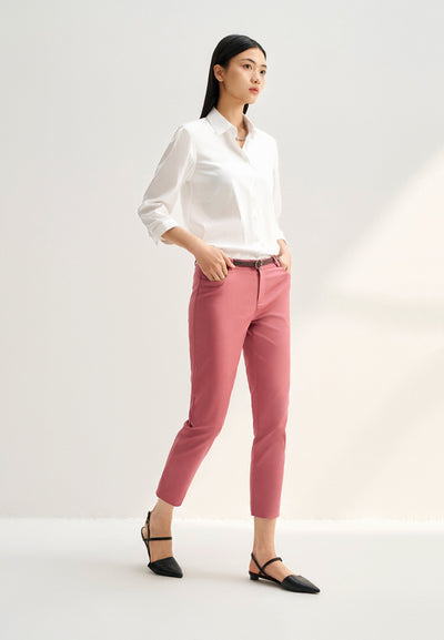 Women Clothing Double Weave Skinny Pants Cropped Skinny Shape