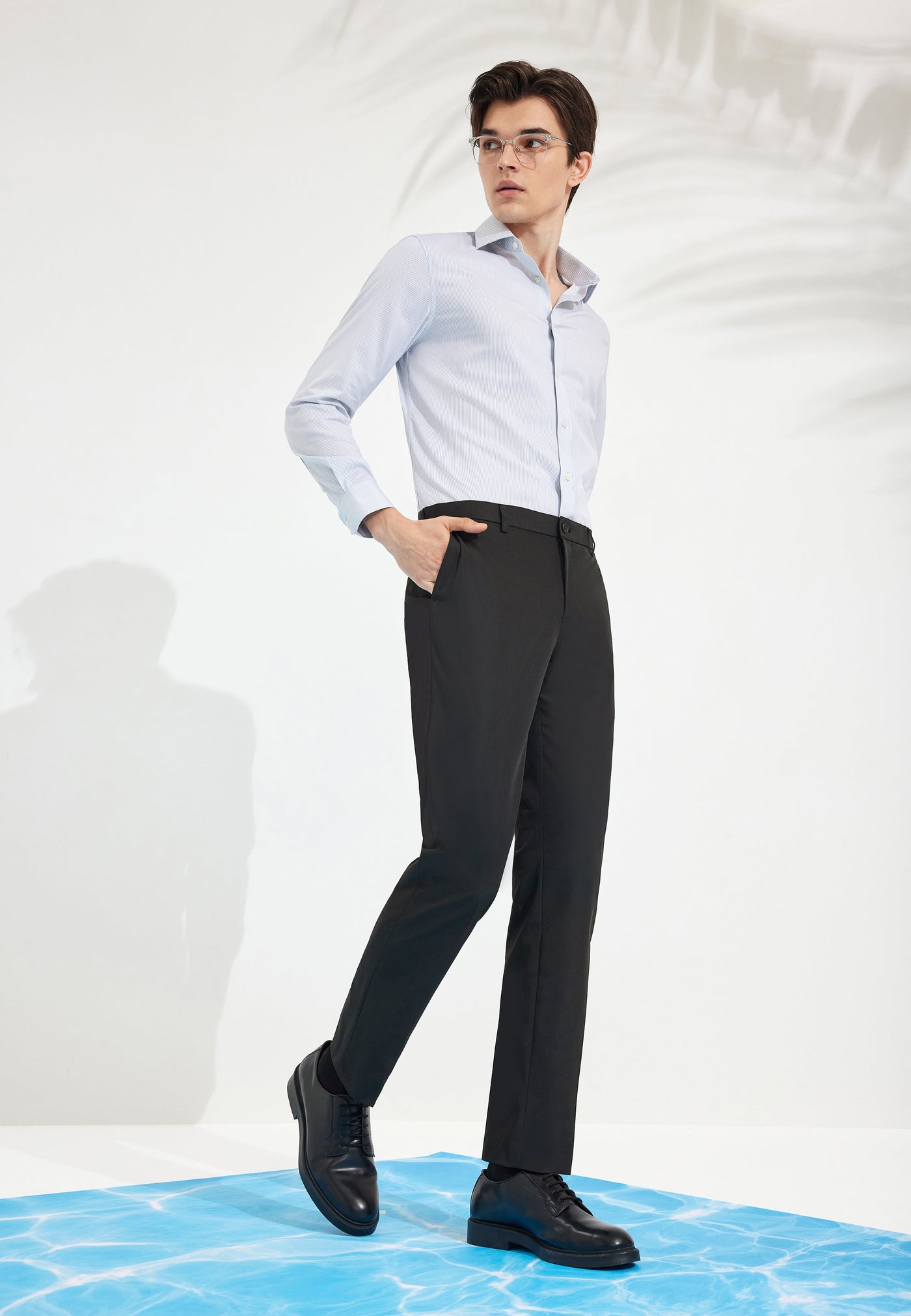 Men Clothing Cool Touch & Quick Dry Formal Pants Smart Fit