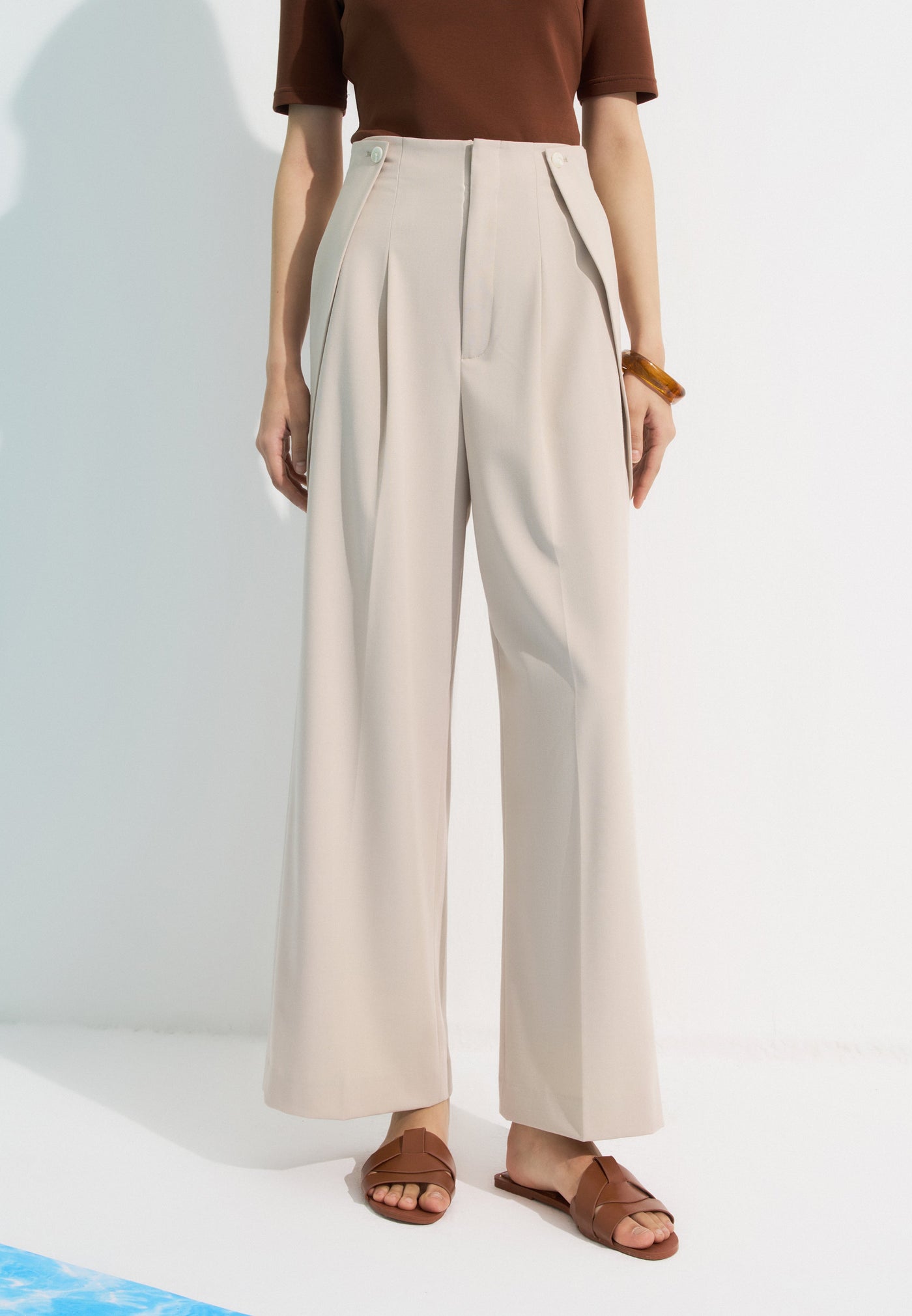 Women Clothing Rayon Blend Wide Leg Pants Wide leg