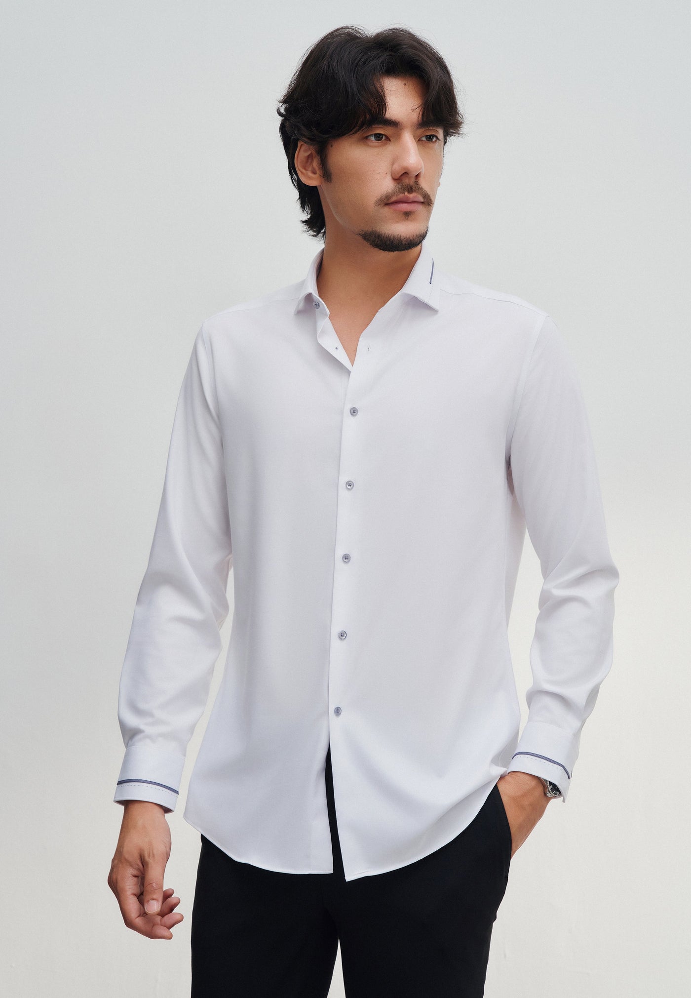 Men Clothing Non -Iron Twill Shirt Smart Fit