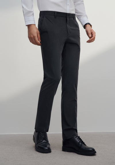 Men Clothing Multi-Way Stretch Plain Formal Pants Slim Fit