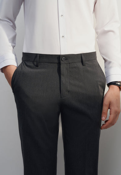 Men Clothing Multi-Way Stretch Plain Formal Pants Slim Fit