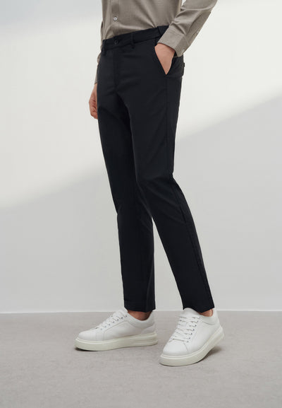 Men Clothing Soft Cotton Rich Stretchsmart(Elastic Waist Band) Twillcasual Pants Smart Fit