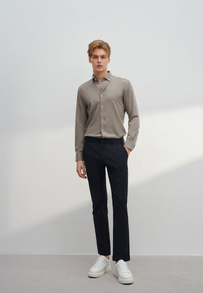 Men Clothing Soft Cotton Rich Stretchsmart(Elastic Waist Band) Twillcasual Pants Smart Fit