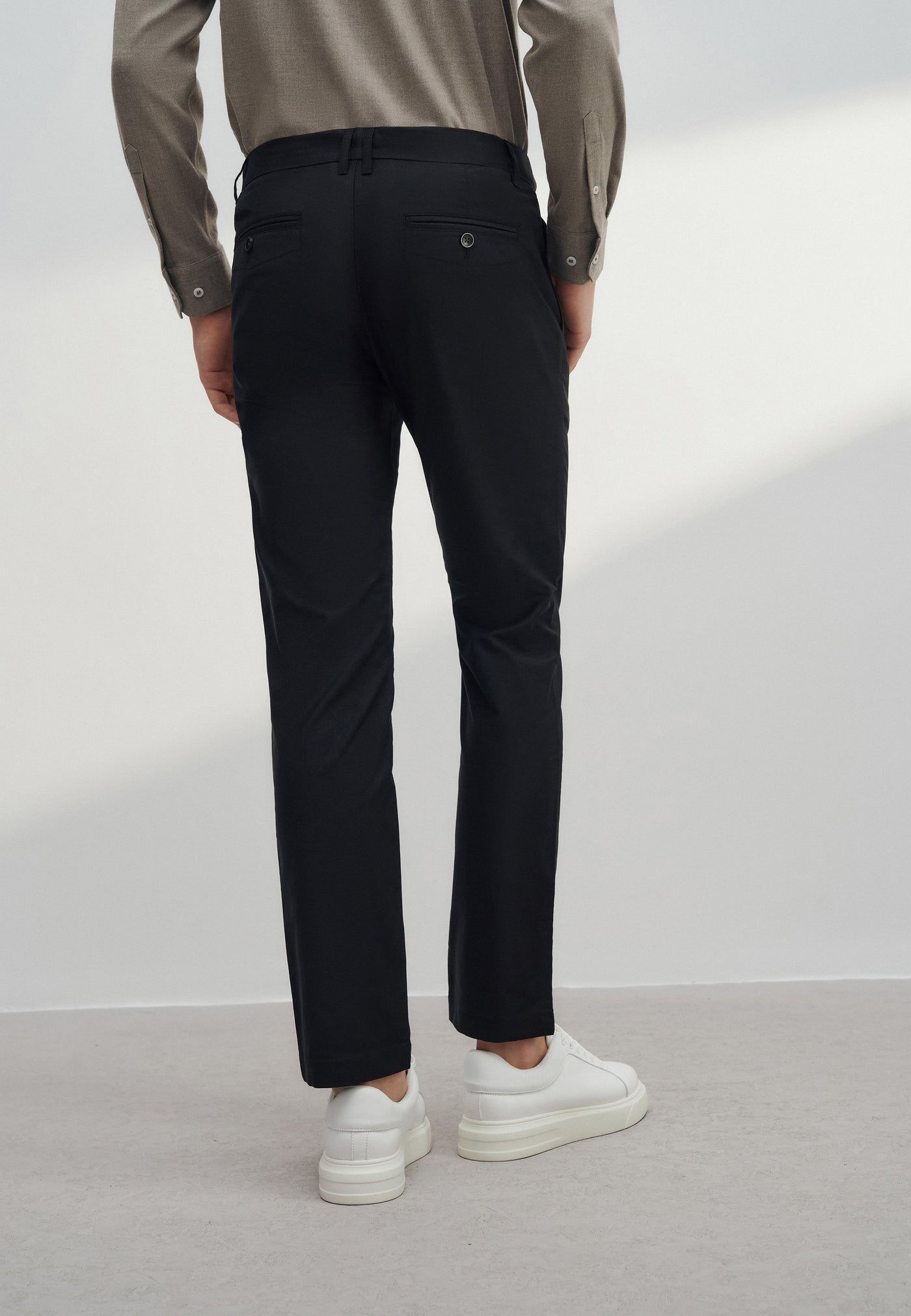 Men Clothing Soft Cotton Rich Stretchsmart(Elastic Waist Band) Twillcasual Pants Smart Fit