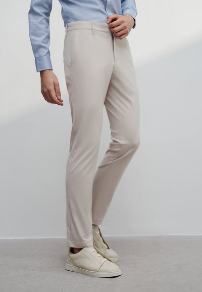 Men Clothing Multi-Way Stretch Extra Slim Fit Knit Casual Pants Extra Slim Fit