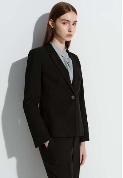 Women Clothing Poly Plain Weave Slim Fit Suit Blazer Slim Fit