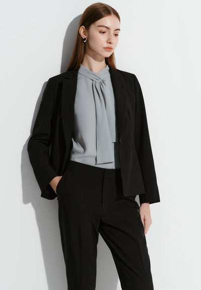 Women Clothing Poly Plain Weave Slim Fit Suit Blazer Slim Fit