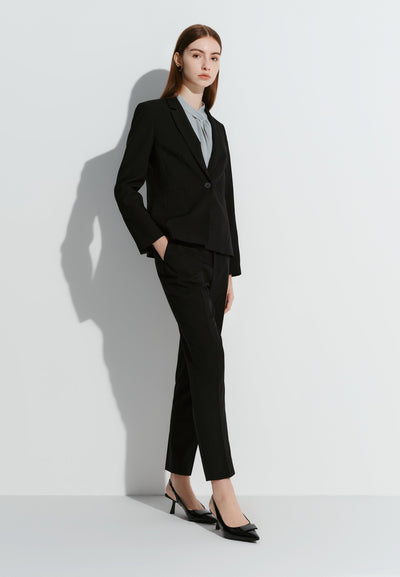 Women Clothing Poly Plain Weave Slim Fit Suit Blazer Slim Fit